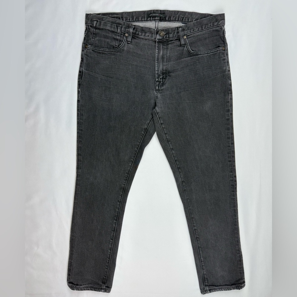 John Varvatos USA Mens Bowery Jeans 36 x 28 Slim Straight Faded Black Denim C4